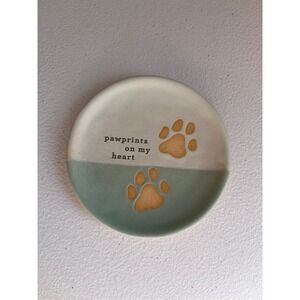 Demdaco‎ Paw Prints on My Heart Ceramic Trinket Dish Small Pet Lover Gift